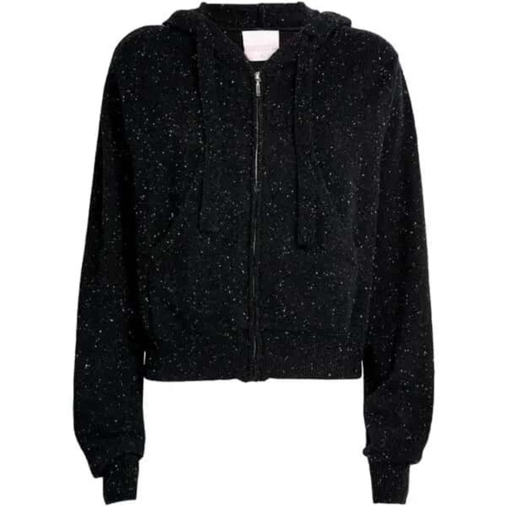 Crush Cashmere Rio Zip-Up Hoodie-100% Cashmere Black Cropped Sweater (Size XS) - Picture 13 of 13